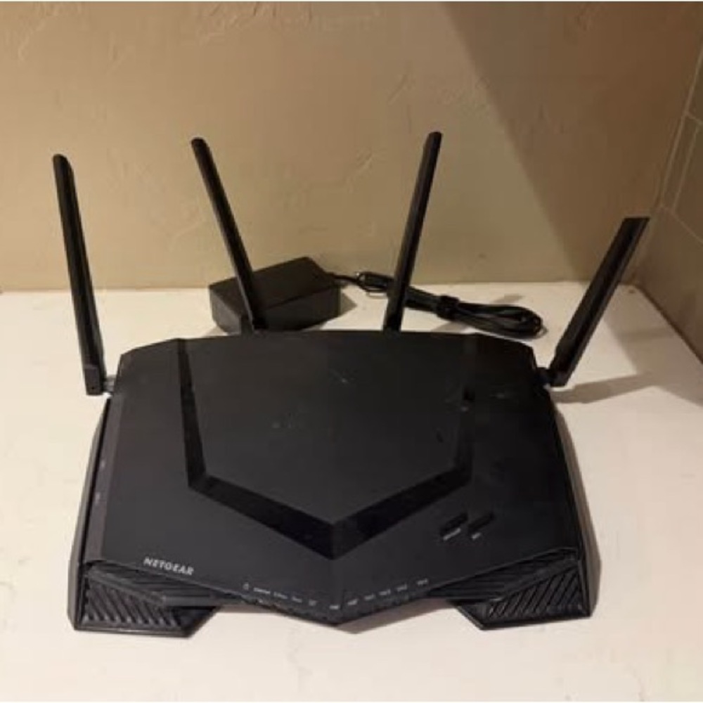 netgear Black Wireless Router with Four External Antennas